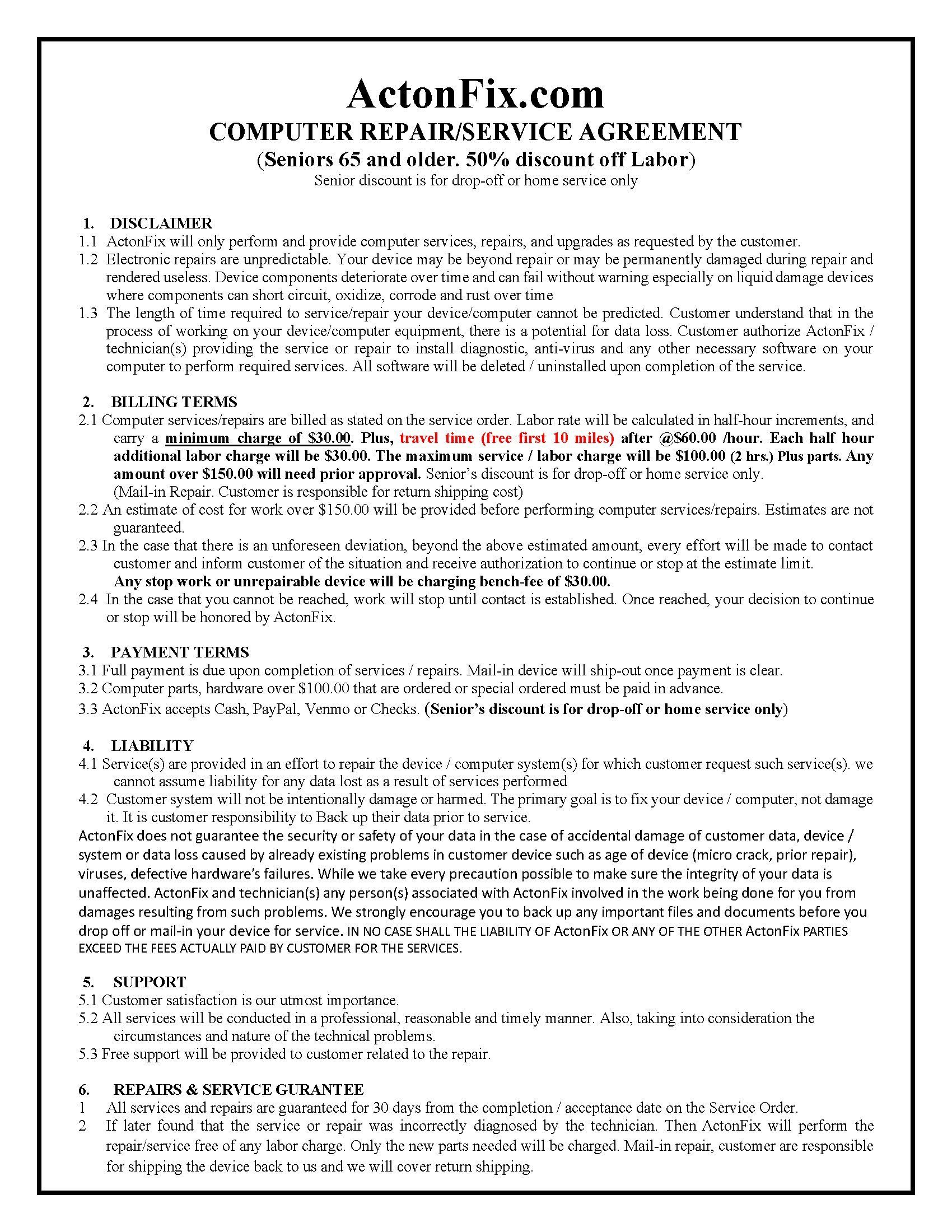 terms and conditions